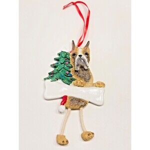 Boxer Personalized Dog Christmas Tree Ornament with Dangling Legs Write Dog Name